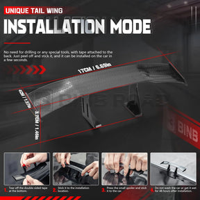 Car Mini Spoiler Wing, Mini Spoiler for Car Funny,Carbon Fiber A