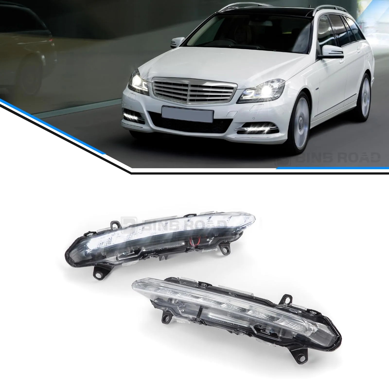2218201756 + 2218201856 Daytime Running Lights LED DRL Lamp Light