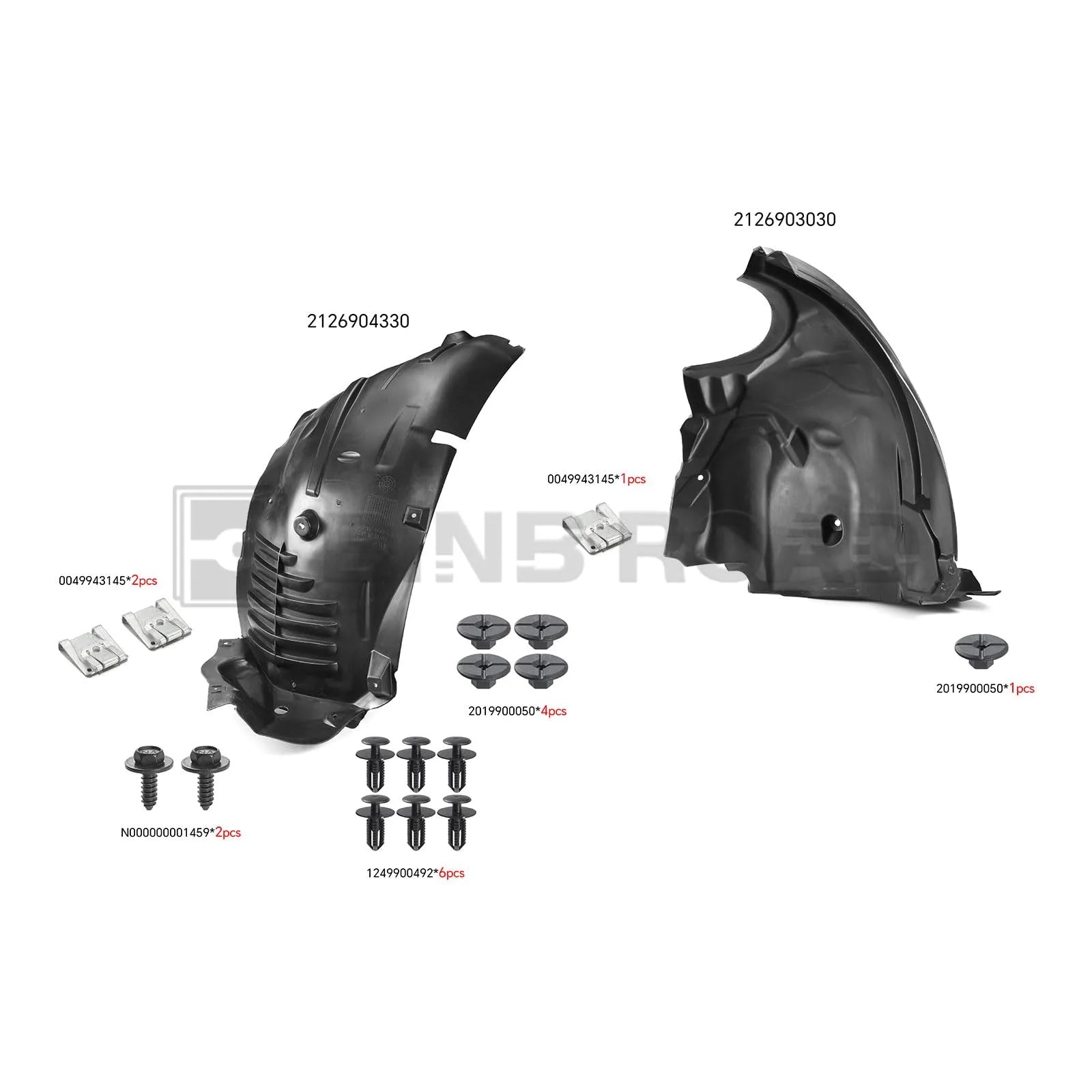 2126904330 + 2126903030 Fender Liner Splash Shield