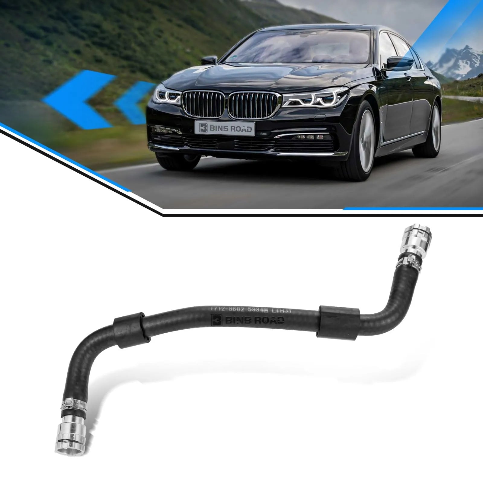 17128602599 Coolant Reservoir Hose Replacement for BMW 530i 540i 740i G30 G12