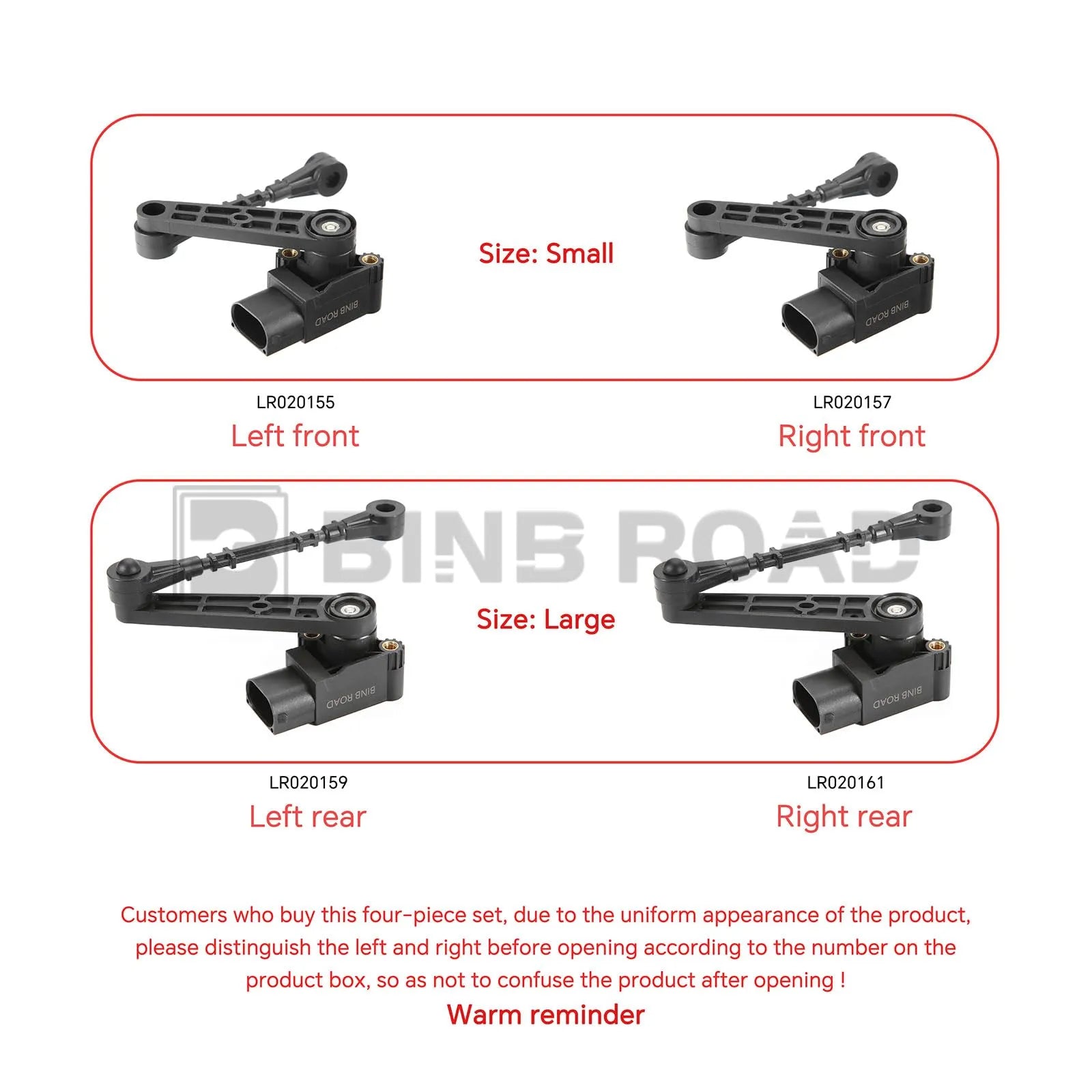 US LR020155 + LR020157 + LR020159 + LR020161 Air Suspension Height Sensor