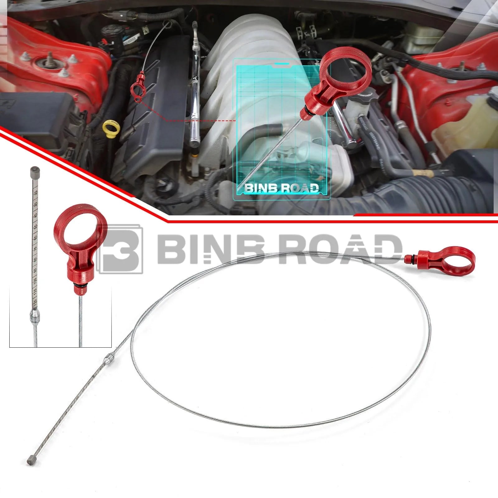 BINB ROAD Transmission Fluid Dipstick Tool Compatible with Chrysler Dodge Jeep VW NAG1 42RLE 62TE Automatic Transmission Oil Level Measuring Tool (Replaces 9336 9336A 8863B)